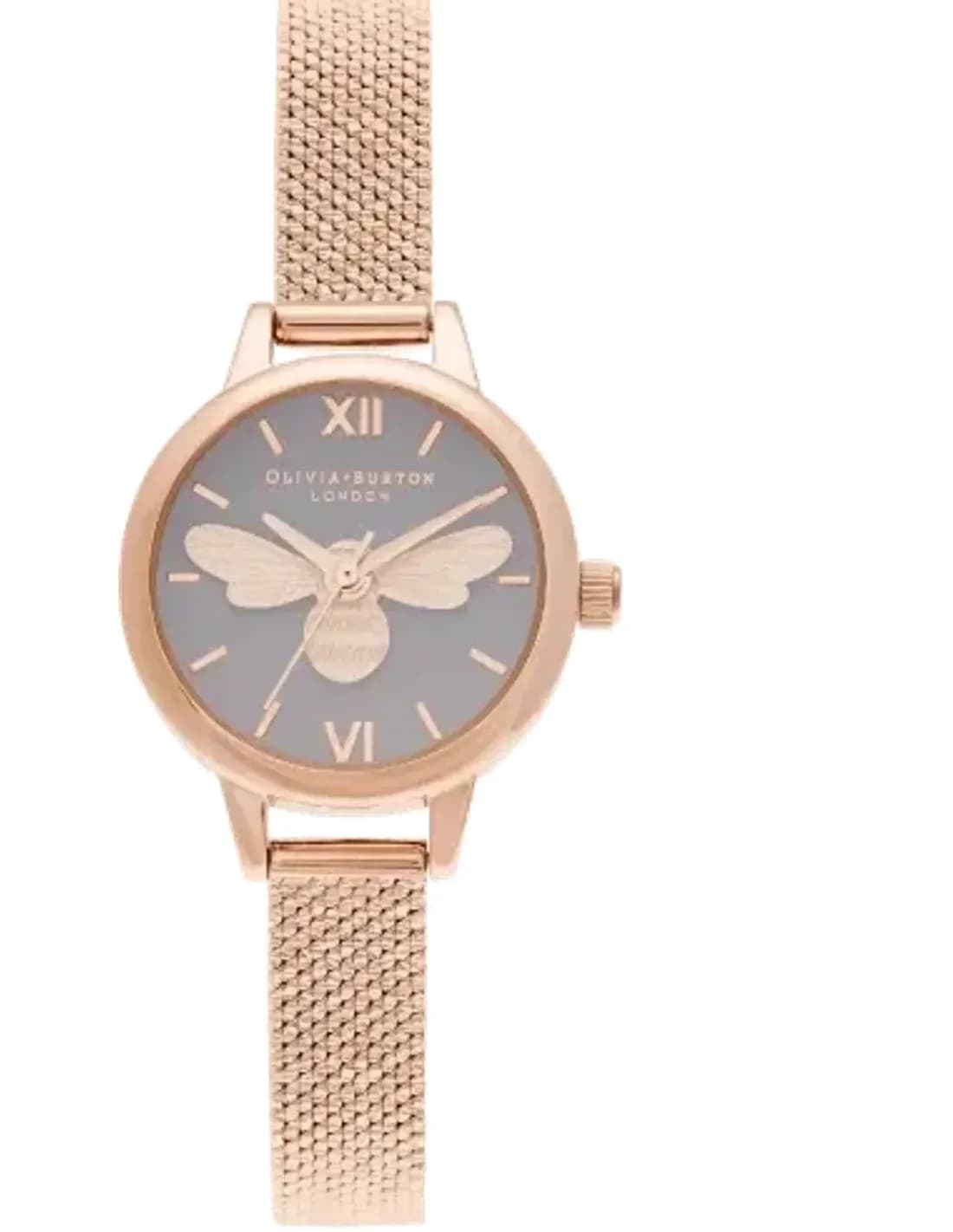 Montre Olivia Burton OB16MC54 Abeille 3D Cadran Gris et Maille Milanaise Argentée