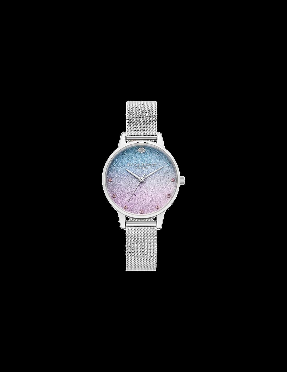 Montre Olivia Burton OB16US01 Cadran Scintillant et Maille Milanaise