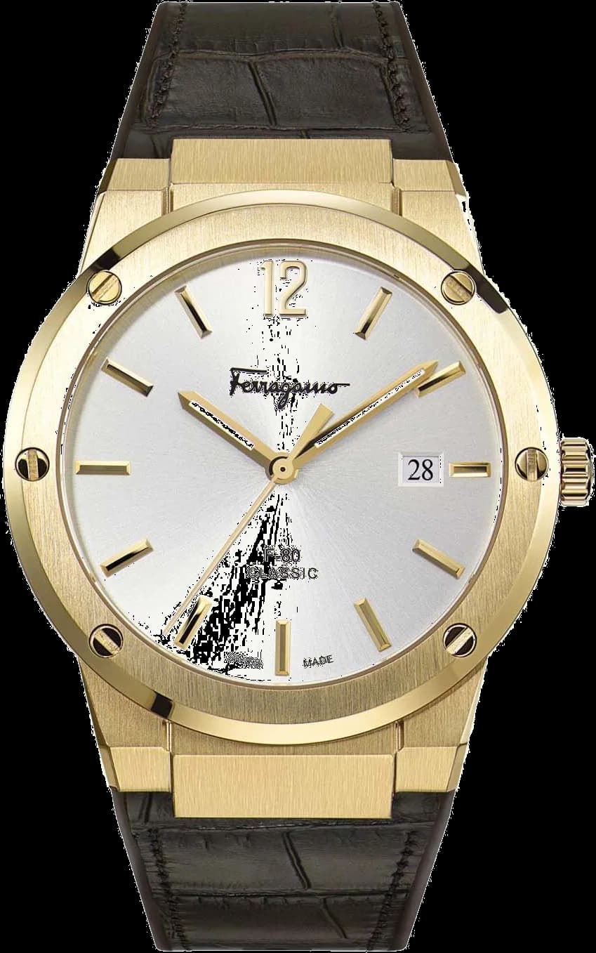 Salvatore Ferragamo SFDT00419 Watch in Steel with Brown Leather Strap