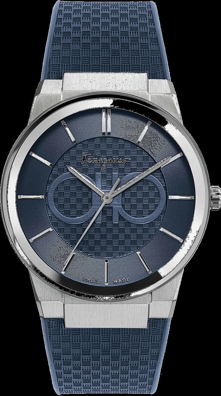 Salvatore Ferragamo SFHP00120 Watch in Steel and Blue Silicone