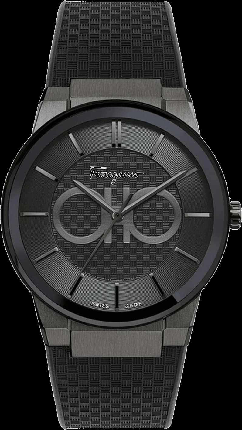 Salvatore Ferragamo SFHP00320 watch in steel and black silicone strap
