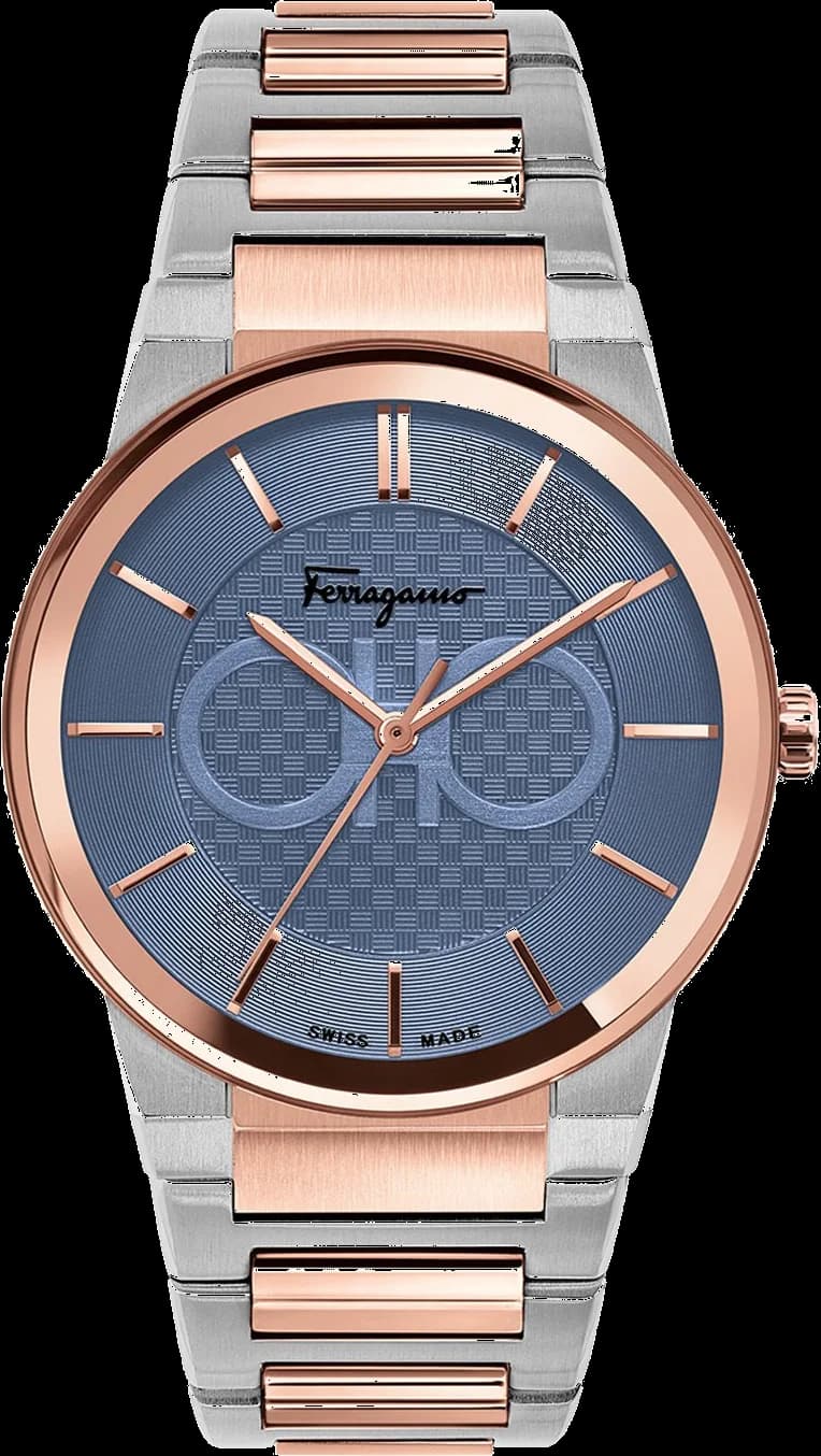 Salvatore Ferragamo Watch SFHP00720 Two-Tone Steel Blue Dial