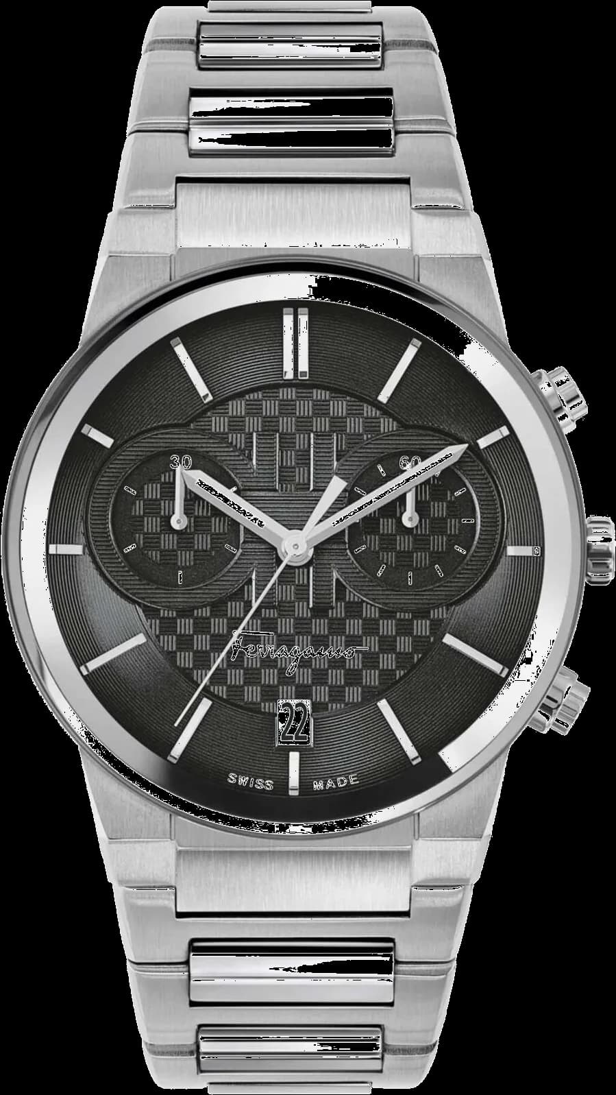 Salvatore Ferragamo SFME00321 Chronograph Watch in Steel with Black Dial