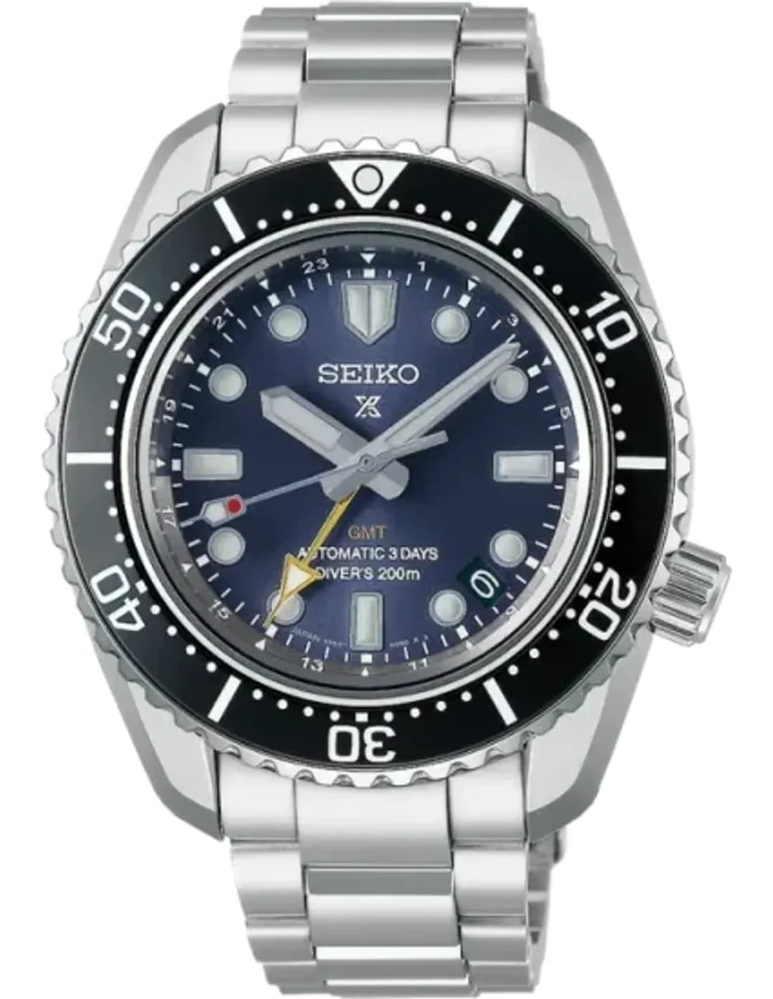 Seiko SBEJ021 Prospex Diver's GMT Automatic Stainless Steel and Blue Dial Watch