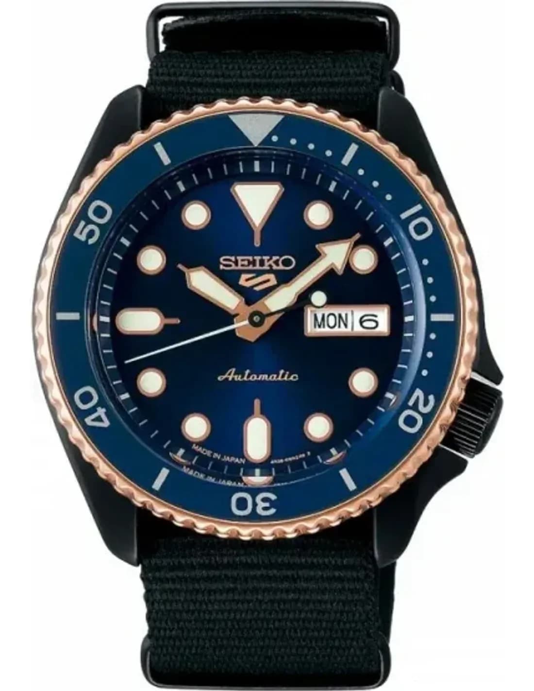 Seiko SBSA098 Automatic Blue Dial and Black NATO Strap Watch