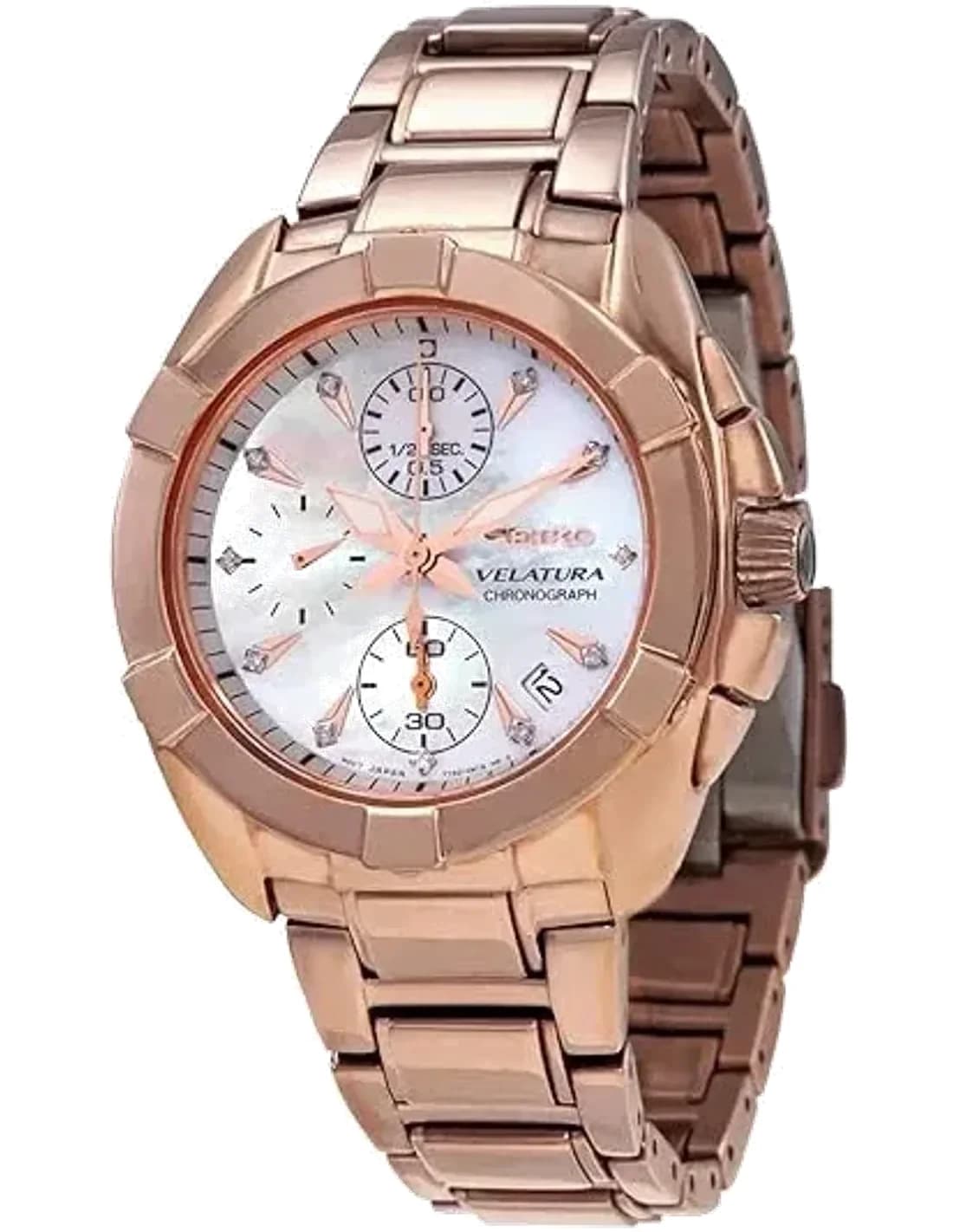 Seiko Velatura SNDX92P1 Women's Watch with Rose Gold Plated Steel Bracelet