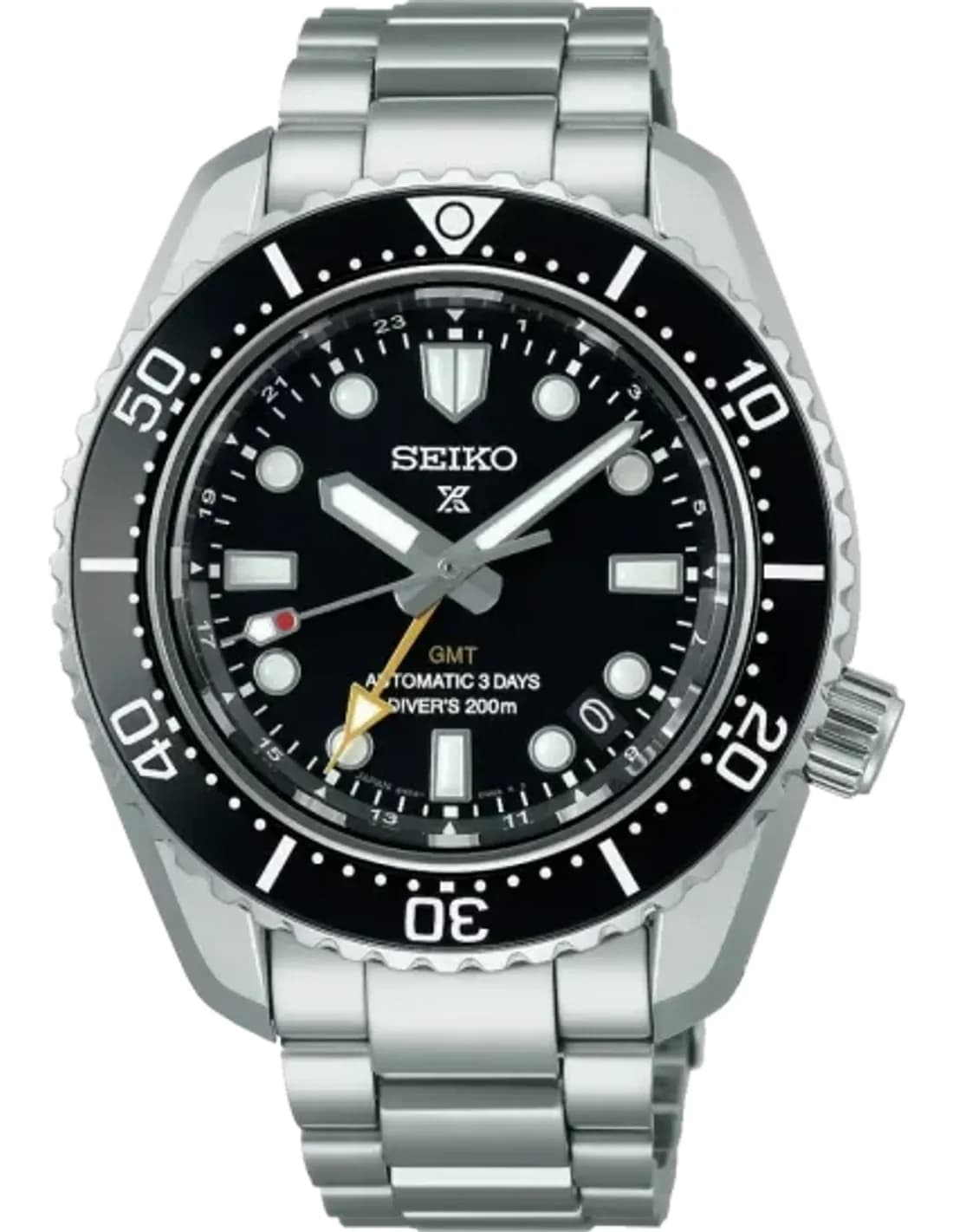 Seiko SPB383J1 Prospex GMT Automatic Stainless Steel Black Dial Watch