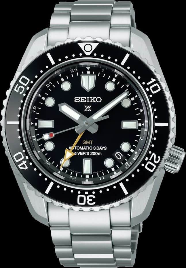 Seiko SPB383J1 Prospex GMT Automatic Stainless Steel Black Dial Watch