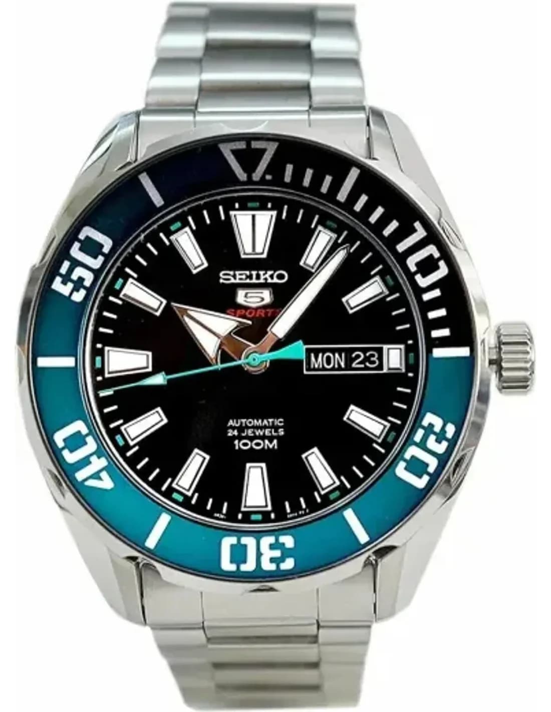 Seiko SRPC53K1 Automatic Stainless Steel Watch with Black and Green Dial