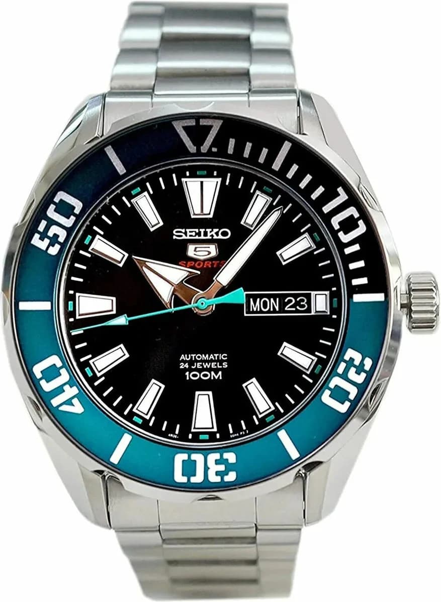 Seiko SRPC53K1 Automatic Stainless Steel Watch with Black and Green Dial