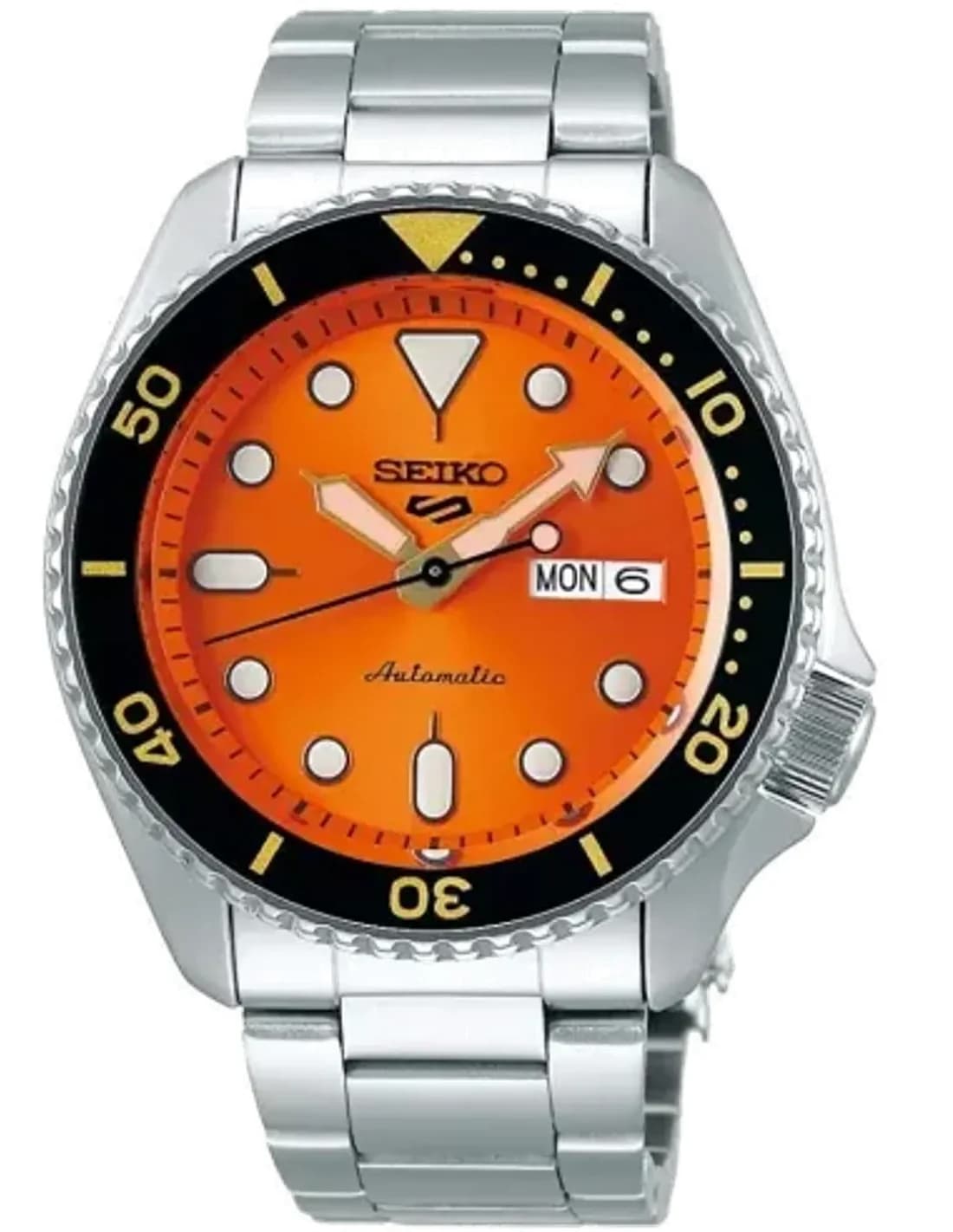 Montre Seiko SRPD59K1 Automatique Cadran Orange et Bracelet Acier