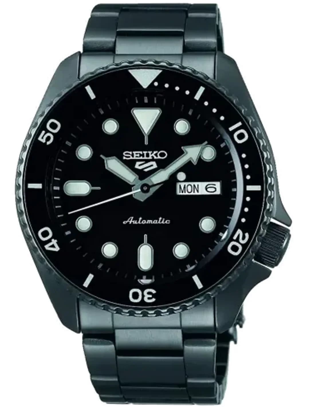 Seiko SRPD65K1 Automatic Black PVD Steel and Steel Bracelet Watch