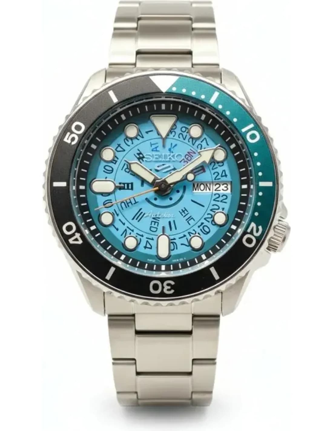 Seiko SRPJ45BL Automatic Blue Sunray Dial and Stainless Steel Strap Watch