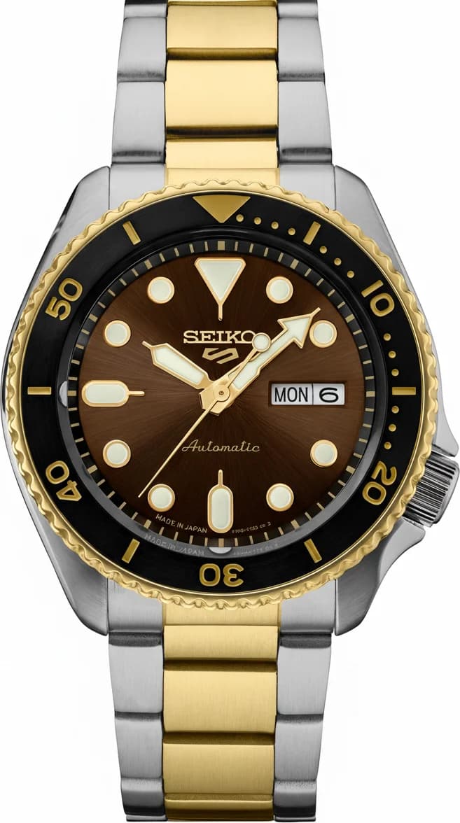 Seiko SRPK22BR Automatic Two-Tone Steel and Brown Dial Watch