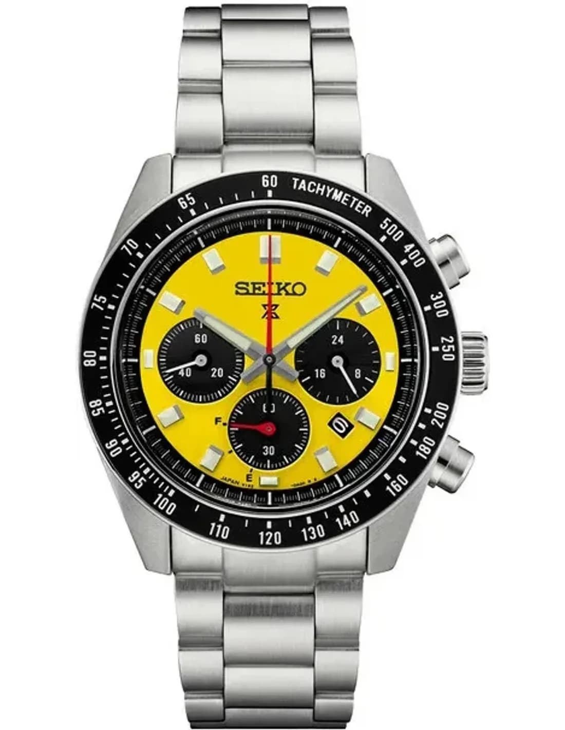 Seiko SSC929 Solar Chronograph Stainless Steel Yellow Dial Men's Watch
