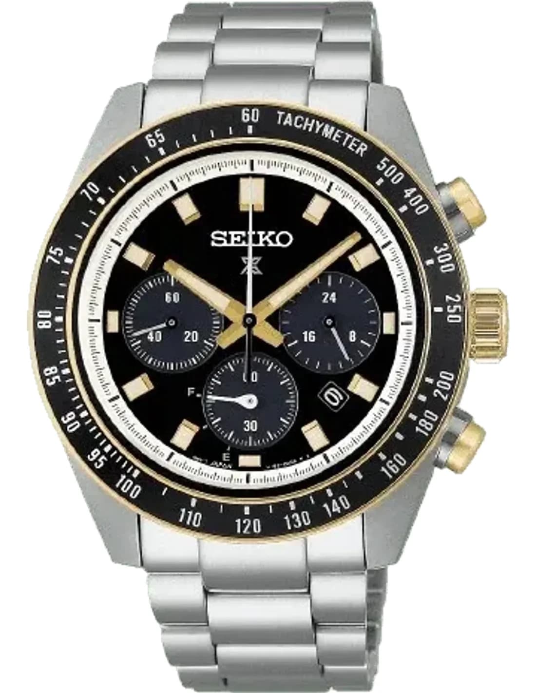Seiko SSC941P1 Prospex Speedtimer Solar Stainless Steel Silver Case Black Dial Watch