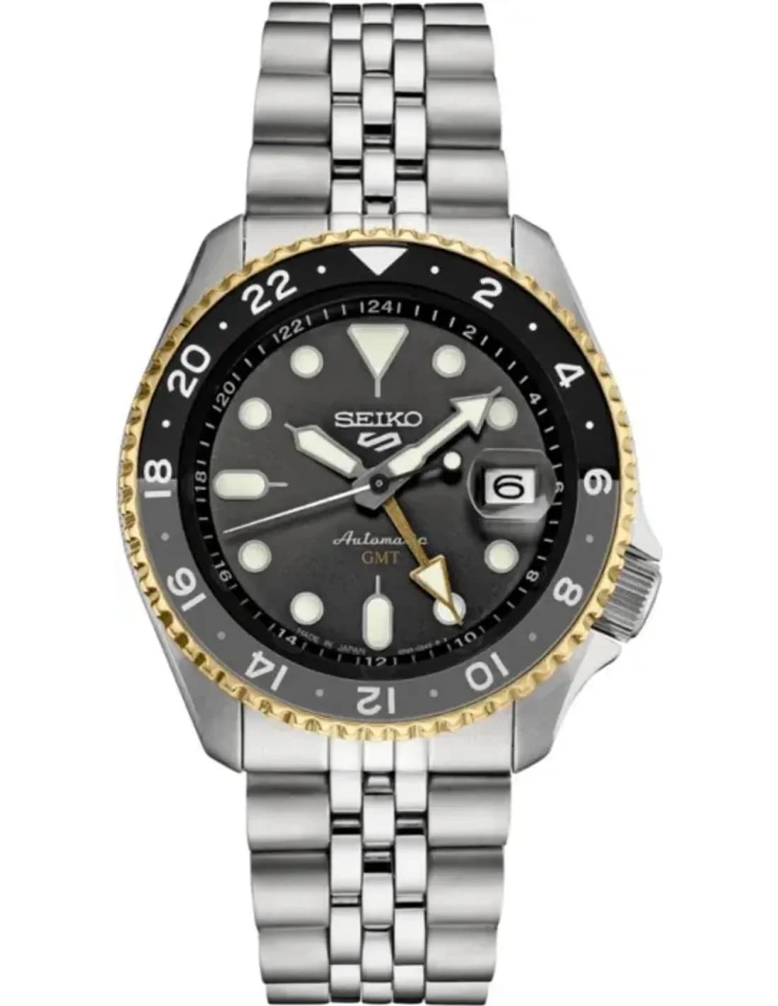 Seiko SSK021K1 GMT Automatic Stainless Steel Black Dial Watch