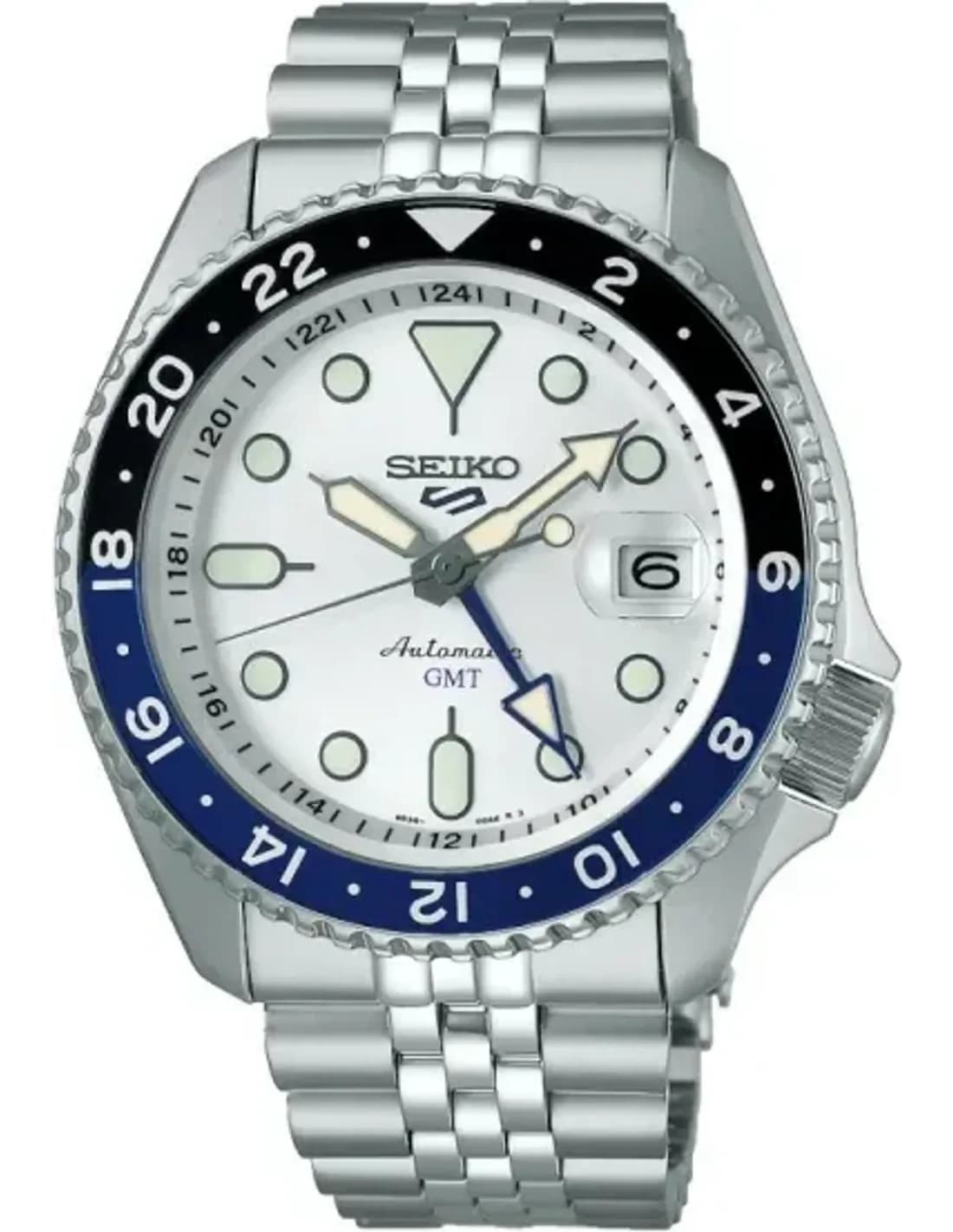 Seiko SSK033K1 GMT Automatic White Dial Steel Watch