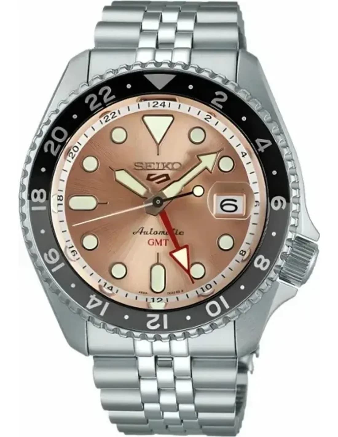 Montre Seiko SSK043K1 GMT Automatique Cadran Saumon Doré Acier