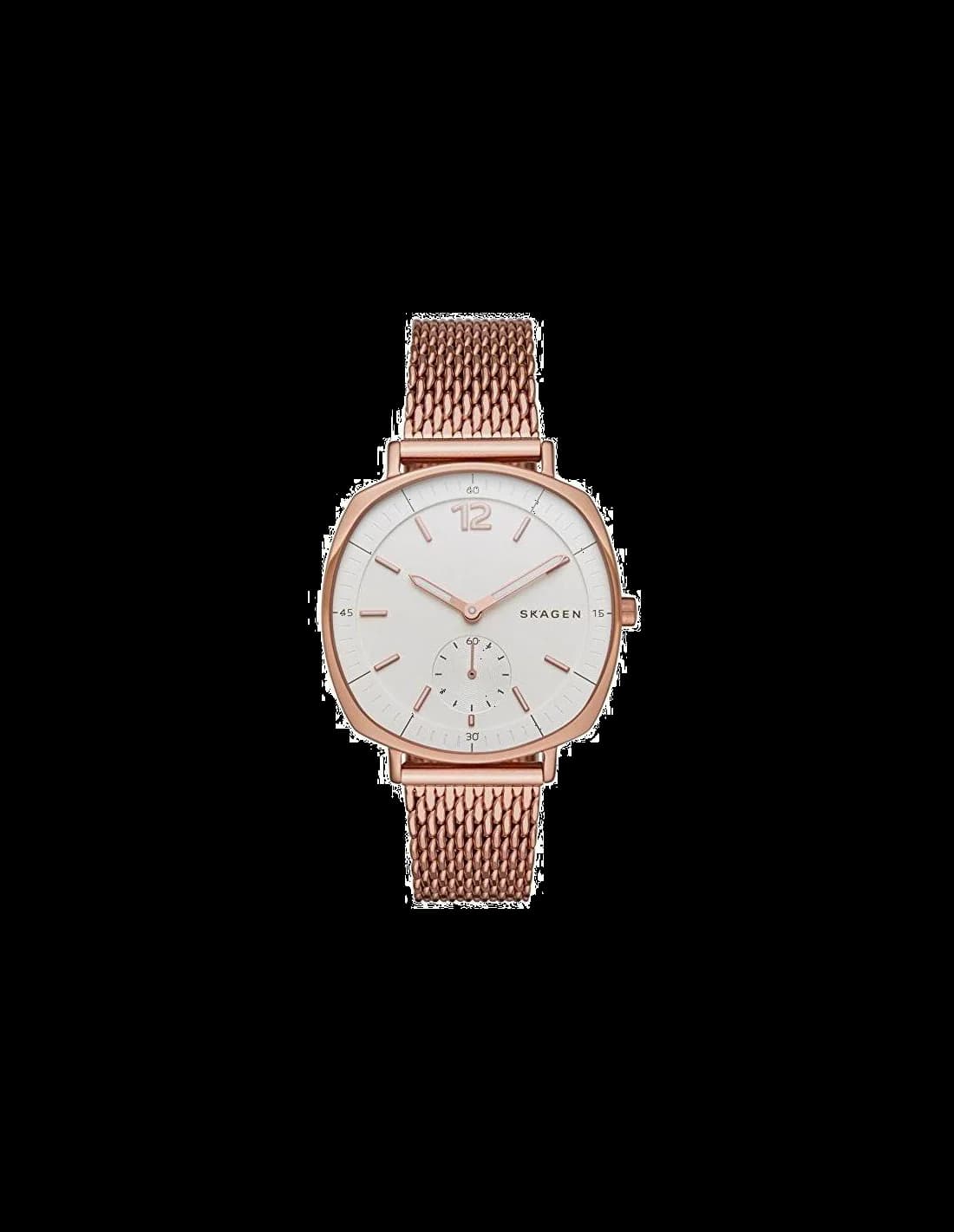 Montre Femme Skagen SKW2401 Boîtier Coussin et Maille Milanaise Or Rose
