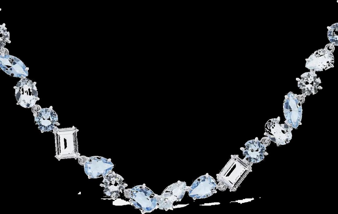 Collier Swarovski Gema bleu et blanc en métal rhodié