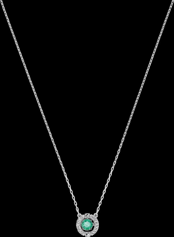 Swarovski Sparkling Dance 5496308 Green Rhodium-Plated Metal Necklace