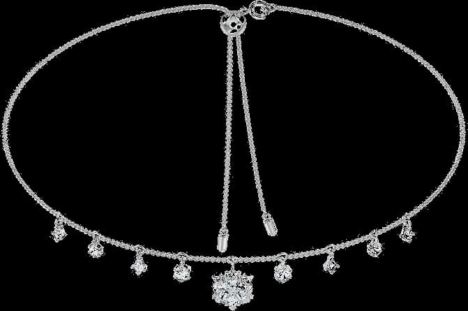 Swarovski Magic 5409271 Necklace with White Crystals, Rhodium-Plated