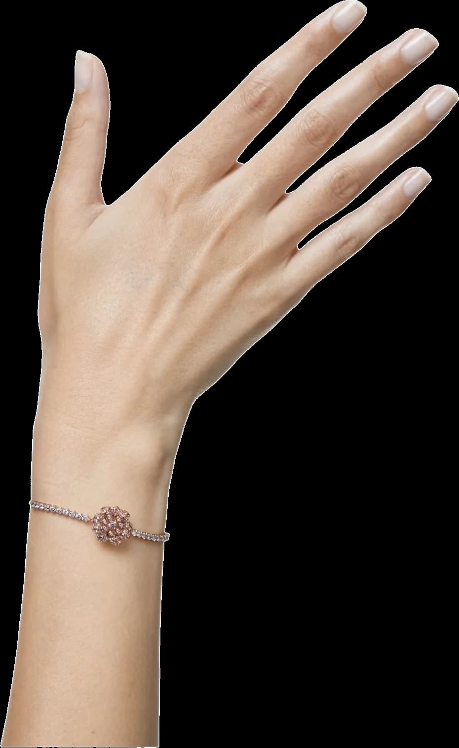 Swarovski 5621144 Floral Adjustable Bracelet with Pink Crystals vue 3