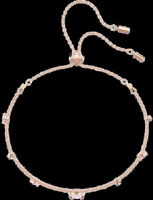 Bracelet ajustable One Swarovski 5446304 cristaux blancs et roses plaqué or rose