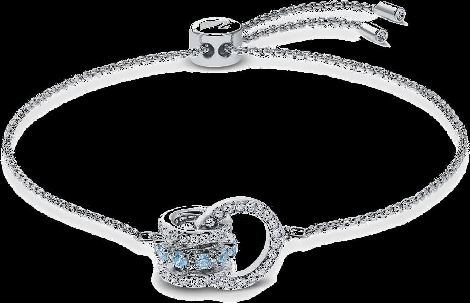 Bracelet Swarovski Further 5537123 plaqué rhodium cristaux blancs et bleus
