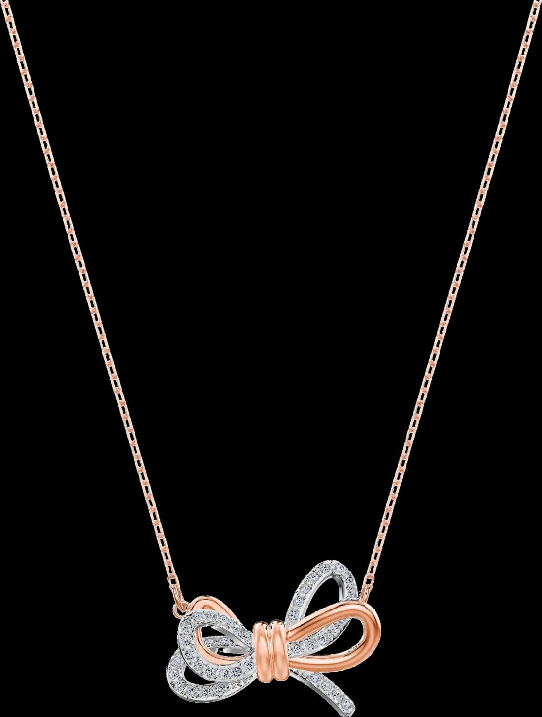 Collier Swarovski Lifelong 5440636 plaqué or rose nœud incrusté de cristaux