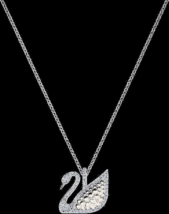 Collier Swarovski Iconic Swan 5411791 plaqué rhodium perles et cristaux blancs