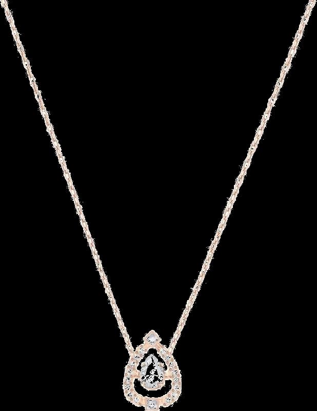 Collier Swarovski Sparkling Dance 5451993 plaqué or rose cristaux blancs