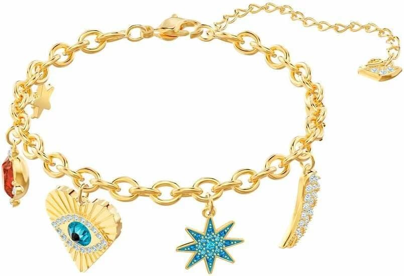 Bracelet Swarovski Lucky Goddess 5461796 plaqué or cristaux multicolores