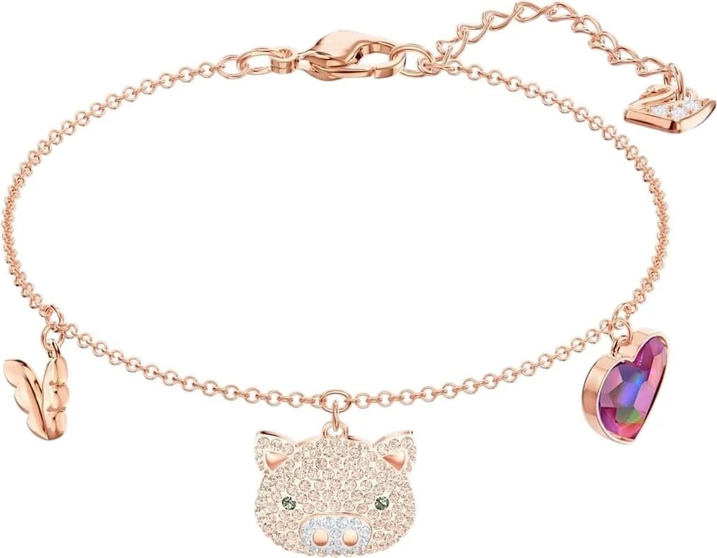 Bracelet Swarovski Little Pig 5447482 plaqué or rose incrusté de cristaux