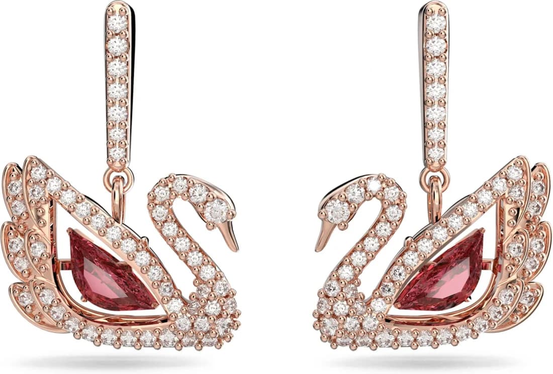 Boucles d'oreilles Swarovski Iconic Swan Lake 5614124 plaqués or rose