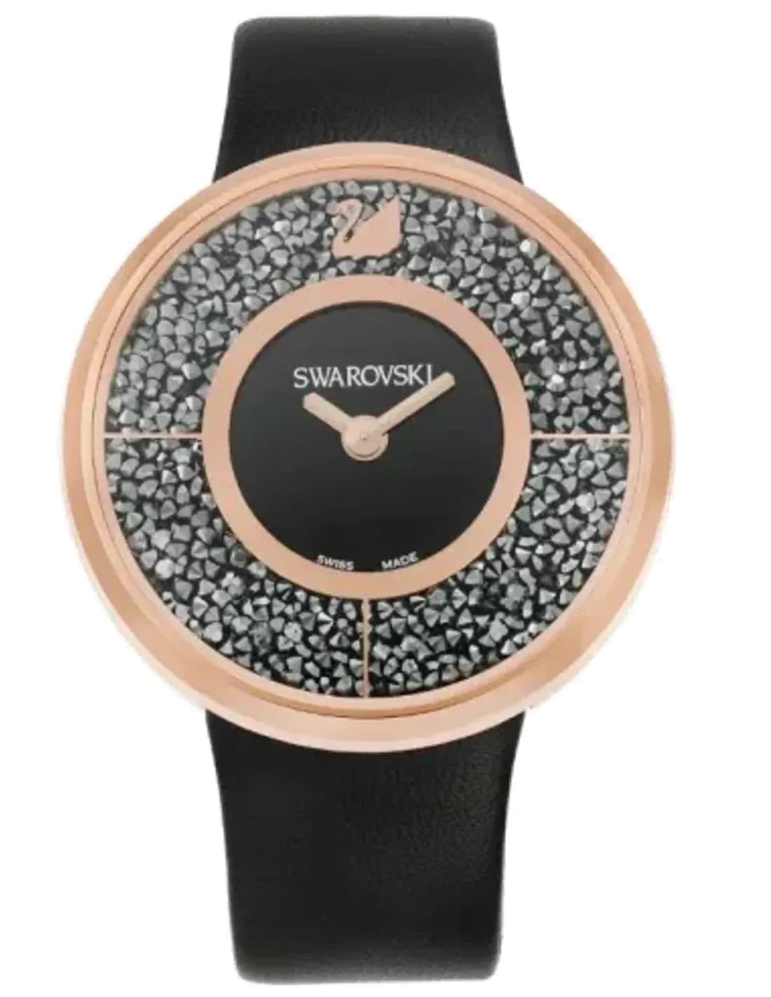 Swarovski Crystalline 5045371 Women's Watch Black Leather Strap