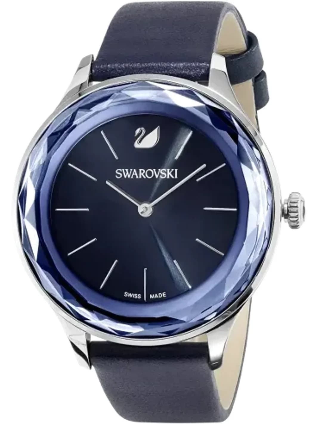 Swarovski Octea Lux 5295349 Blue Dial Leather Strap Watch