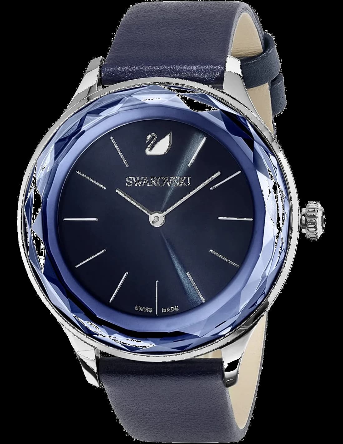 Swarovski Octea Lux 5295349 Blue Dial Leather Strap Watch