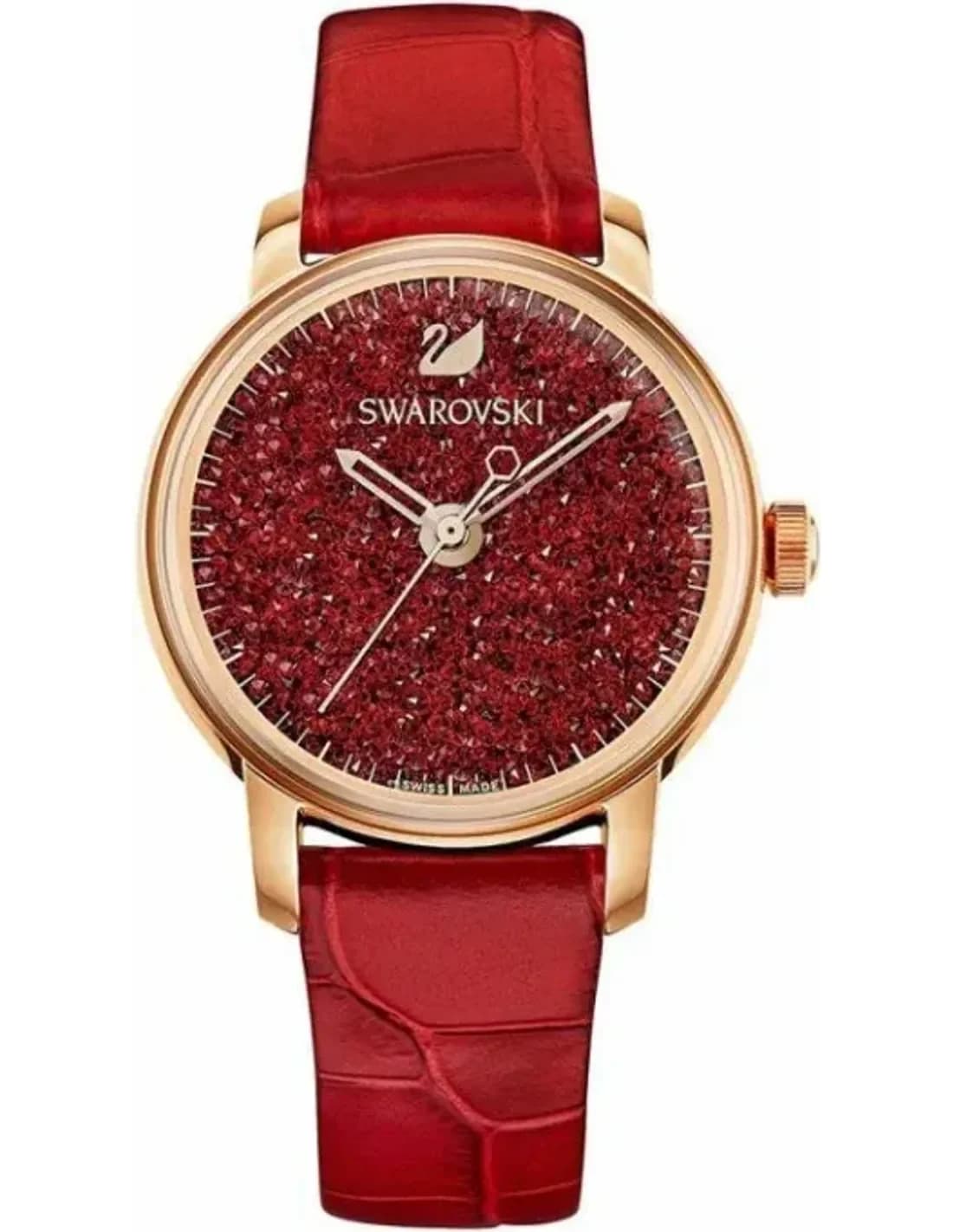 Swarovski Crystalline 5295380 Women's Watch Red Leather Strap