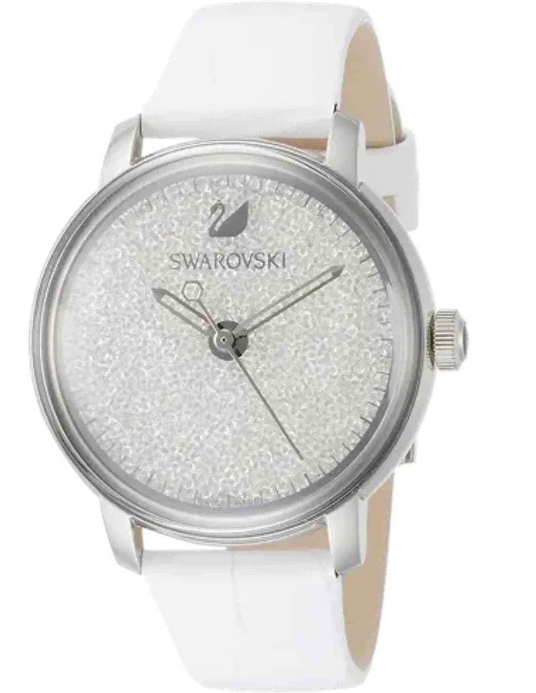 Montre Femme Swarovski Crystalline 5295383 bracelet cuir blanc