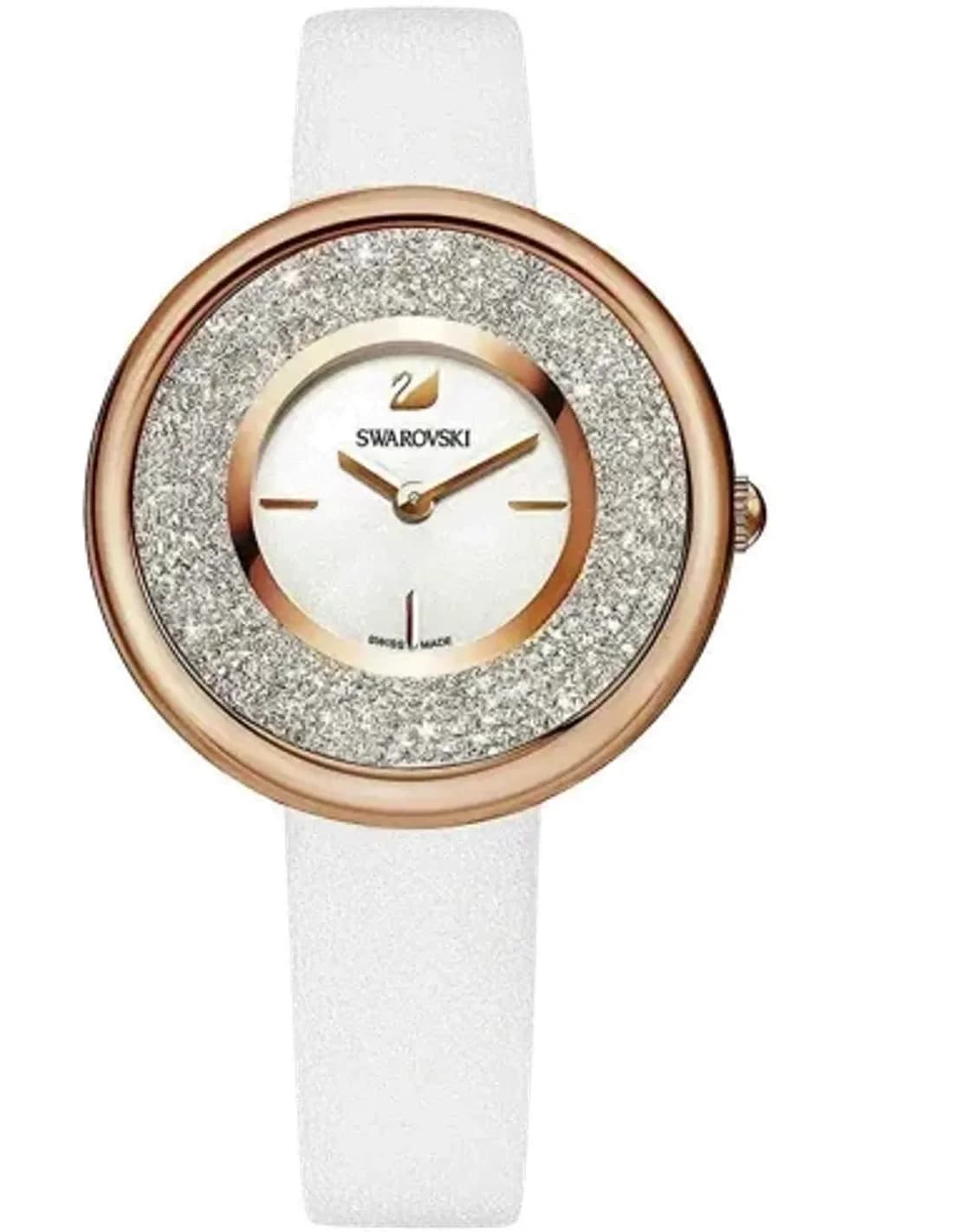 Montre Femme Swarovski Crystalline Pure 5376083 bracelet en cuir blanc