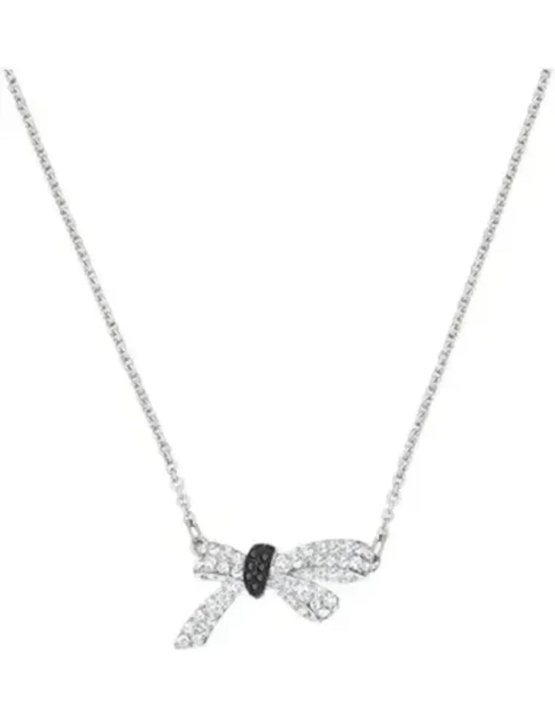 Collier Swarovski Mademoiselle 5412679 plaqué rhodium nœud incrusté de cristaux