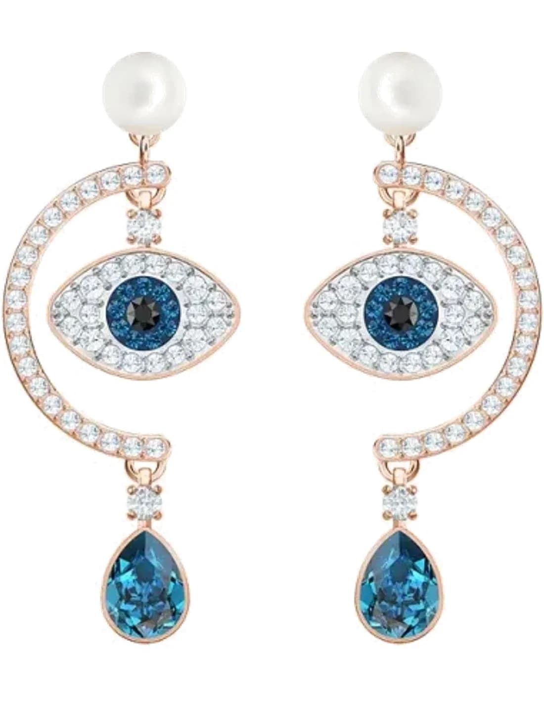 Swarovski Luckily Evil Eye 5425860 Earrings in Rose Gold Plated Metal