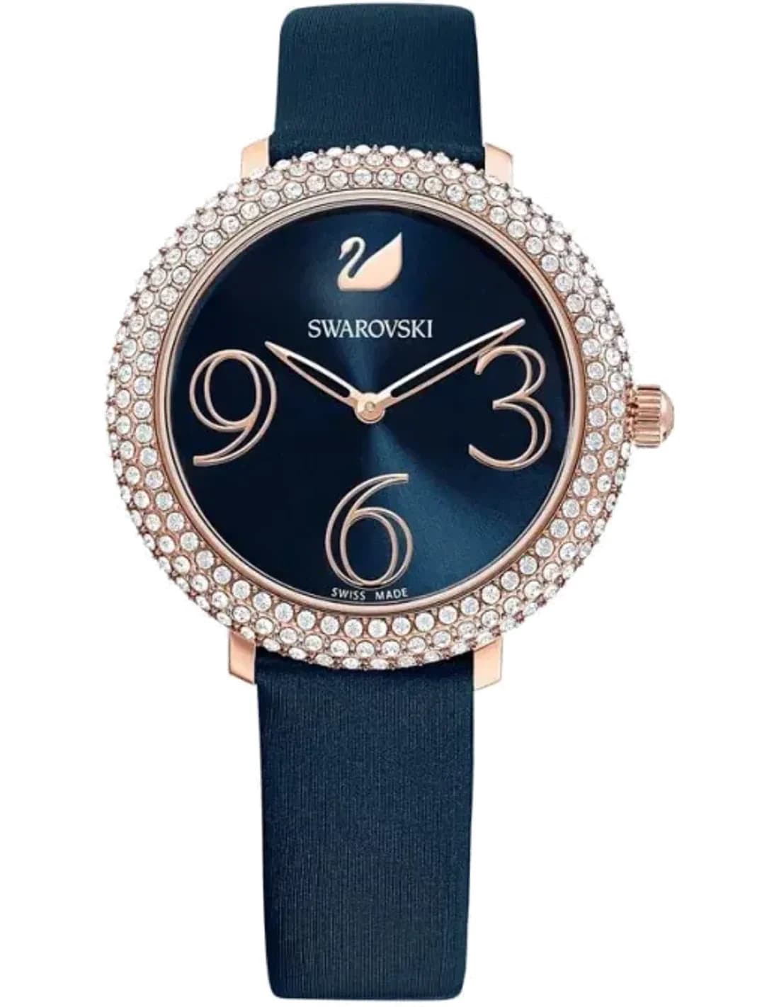 Swarovski 5484061 Watch with Night Blue Satin Leather Strap and Crystals