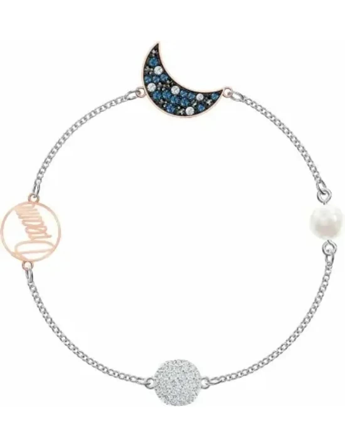 Bracelet Swarovski Remix Moon 5490934 plaqué rhodium perle et cristaux multicolores
