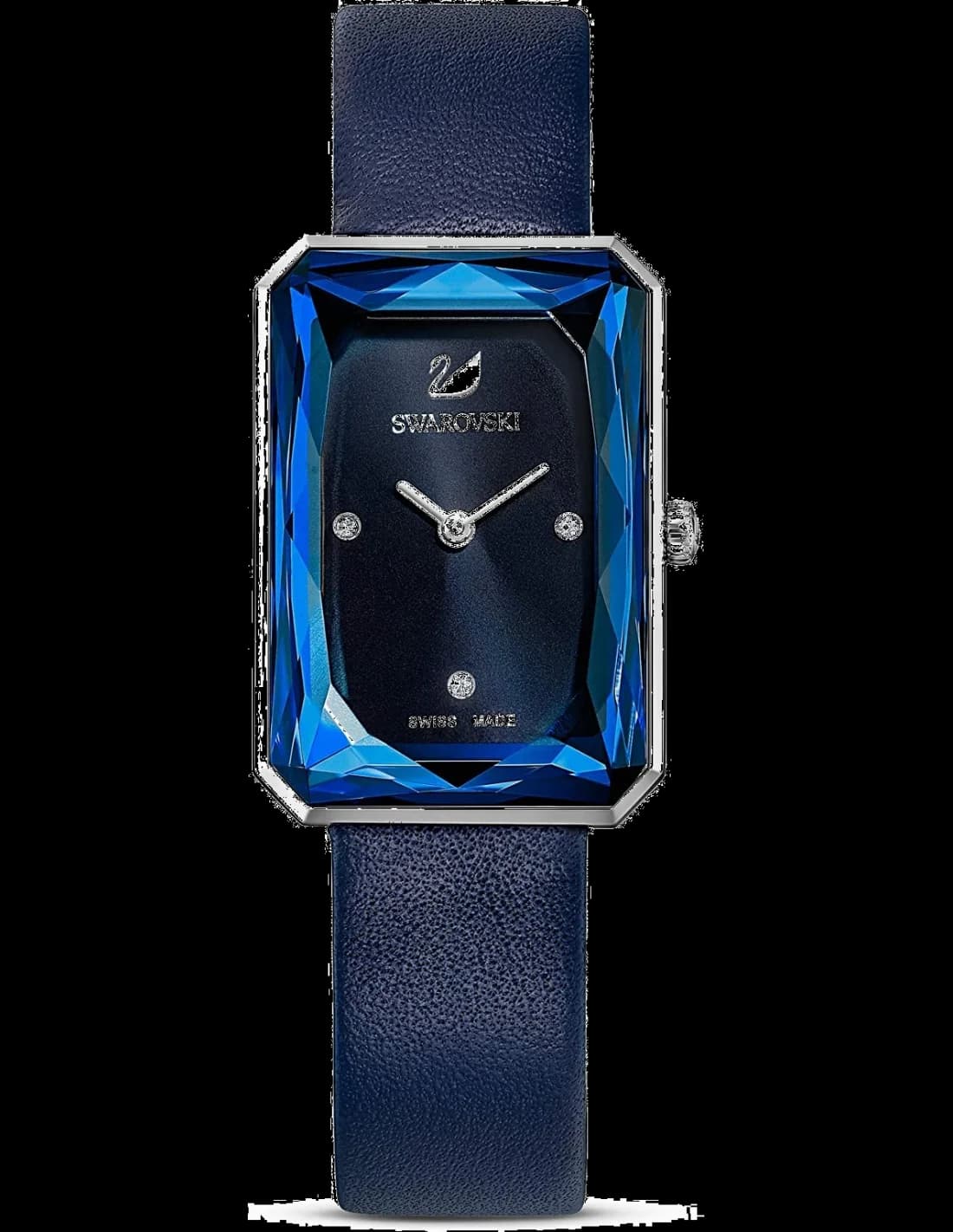 Swarovski 5547713 Uptown Rectangular Blue Leather Watch