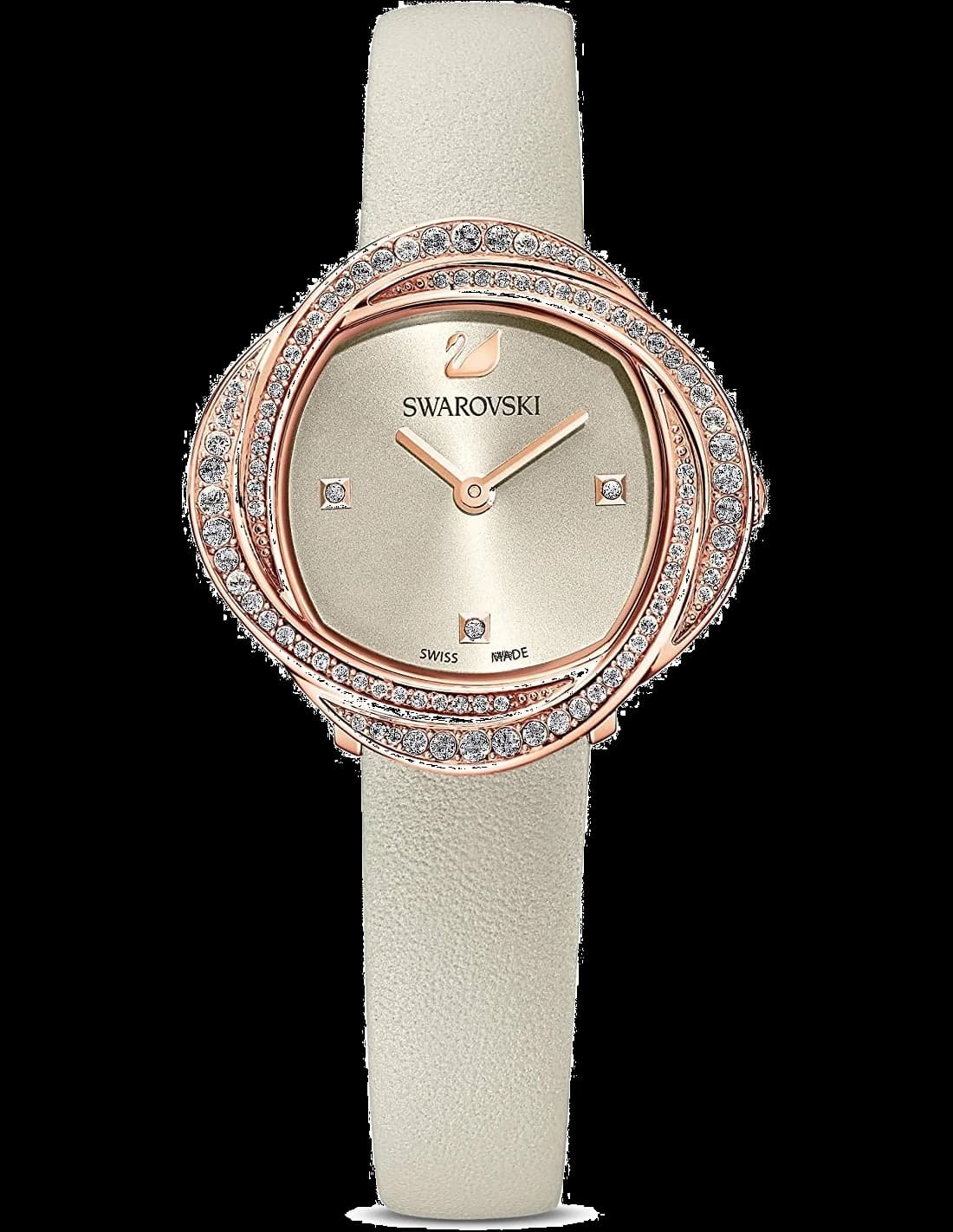 Women's Watch Swarovski 5552424 Crystal Flower Beige Leather