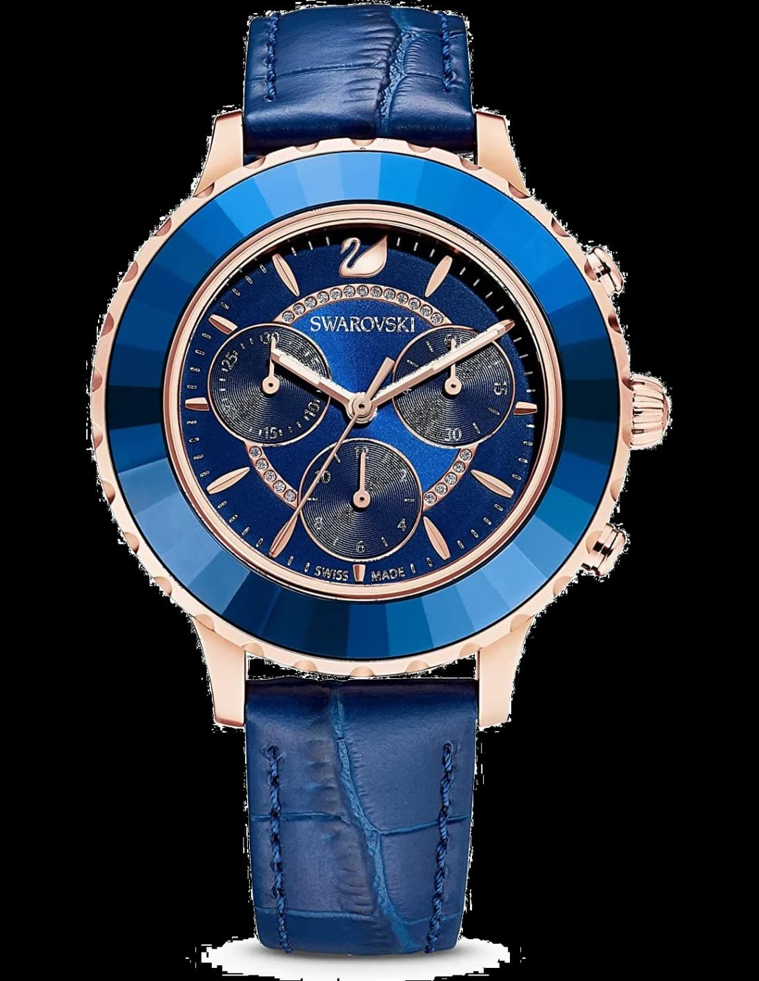 Swarovski 5563480 Octea Lux Chrono Blue Leather Strap Watch