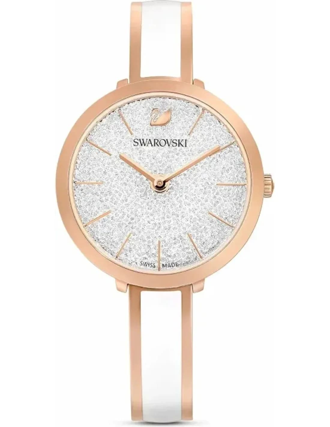 Montre Swarovski 5580541 Crystalline Delight Acier PVD Rose Gold et Émail Blanc